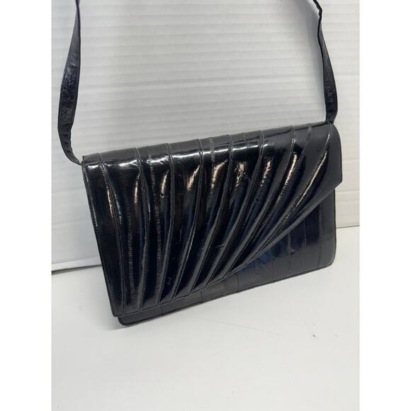 Vintage Black Eel Skin Purse with Adjustable and Removable Strap - Picture 3 of 8
